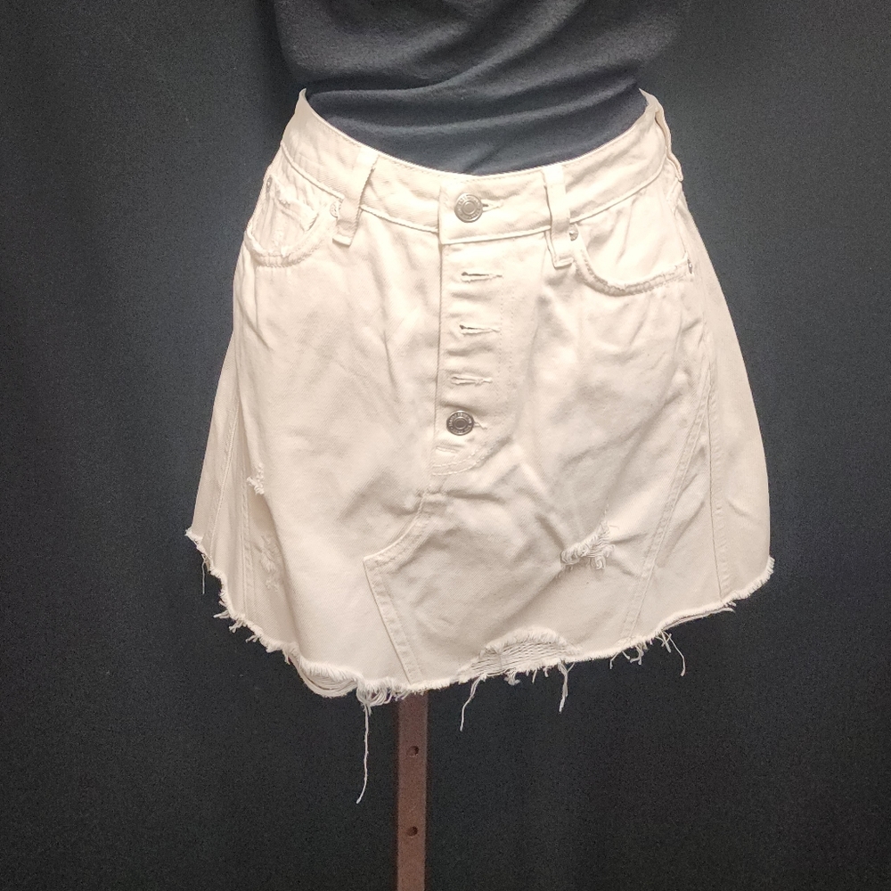 We the free distressed skirt